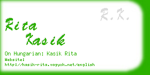 rita kasik business card